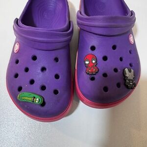 Crocs Crocband‎ Kids Boys Girls Clog Purple Pink J3 Jibbitz Marvel Pickle Rick